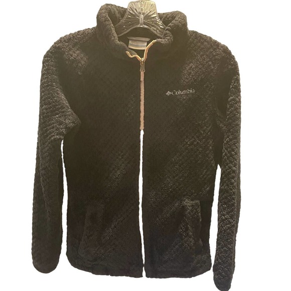 Columbia Jackets & Blazers - COLUMBIA Black Full Zip Jacket Fuzzy Size Large